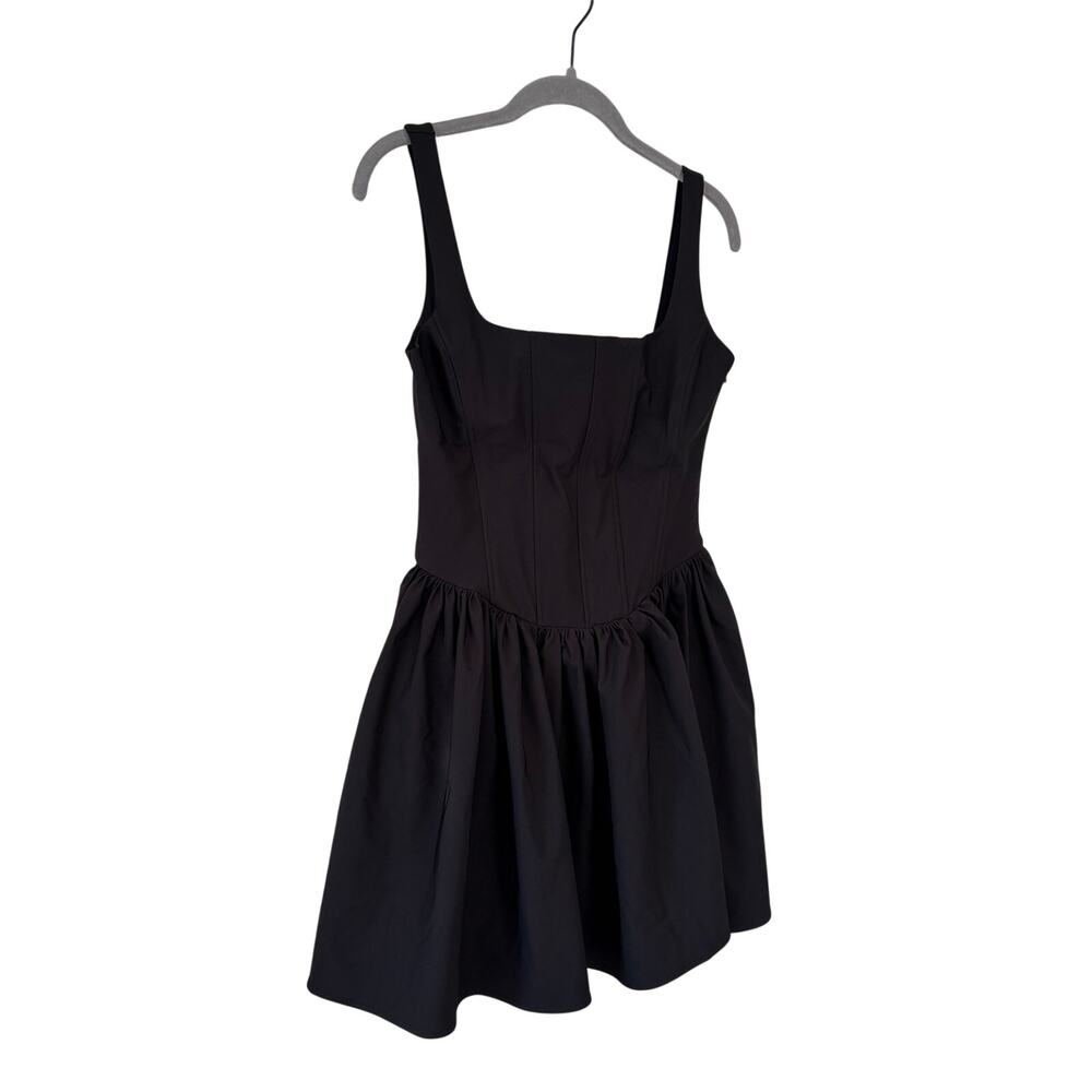 Zara Women’s Black Corset Fit Flare Mini Dress Square Neck Sleeveless Size S - Picture 3 of 10